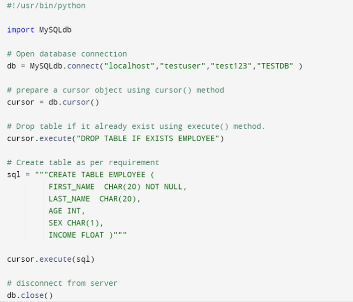 Tabella con Python