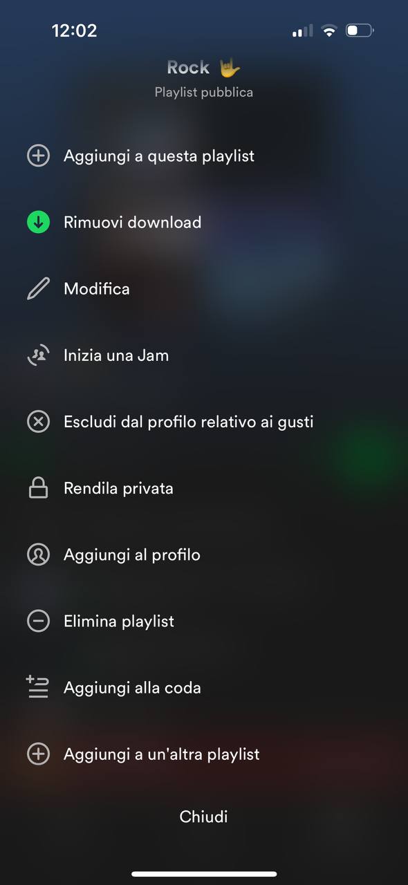 Gestire playlist spotify