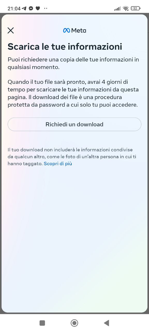 Facebook, scaricare informazioni