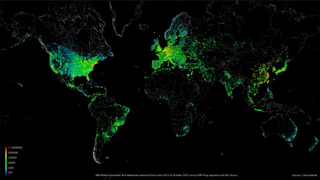 La distribuzione degli IP contattati