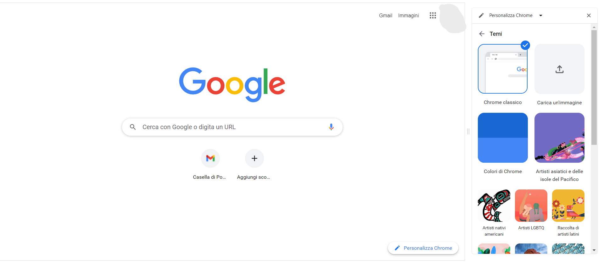 Cambio sfondo Google Chrome Cambio sfondo Google Chrome