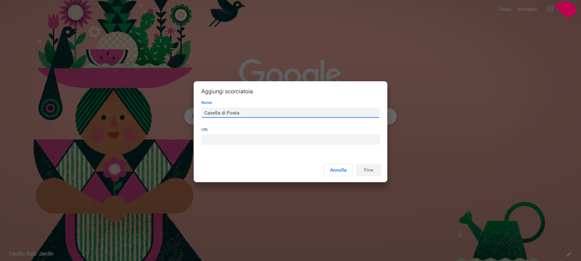 Modificare scorciatoie Google Chrome