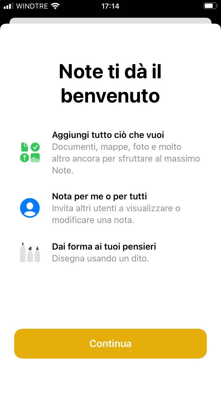 App Note di iOS