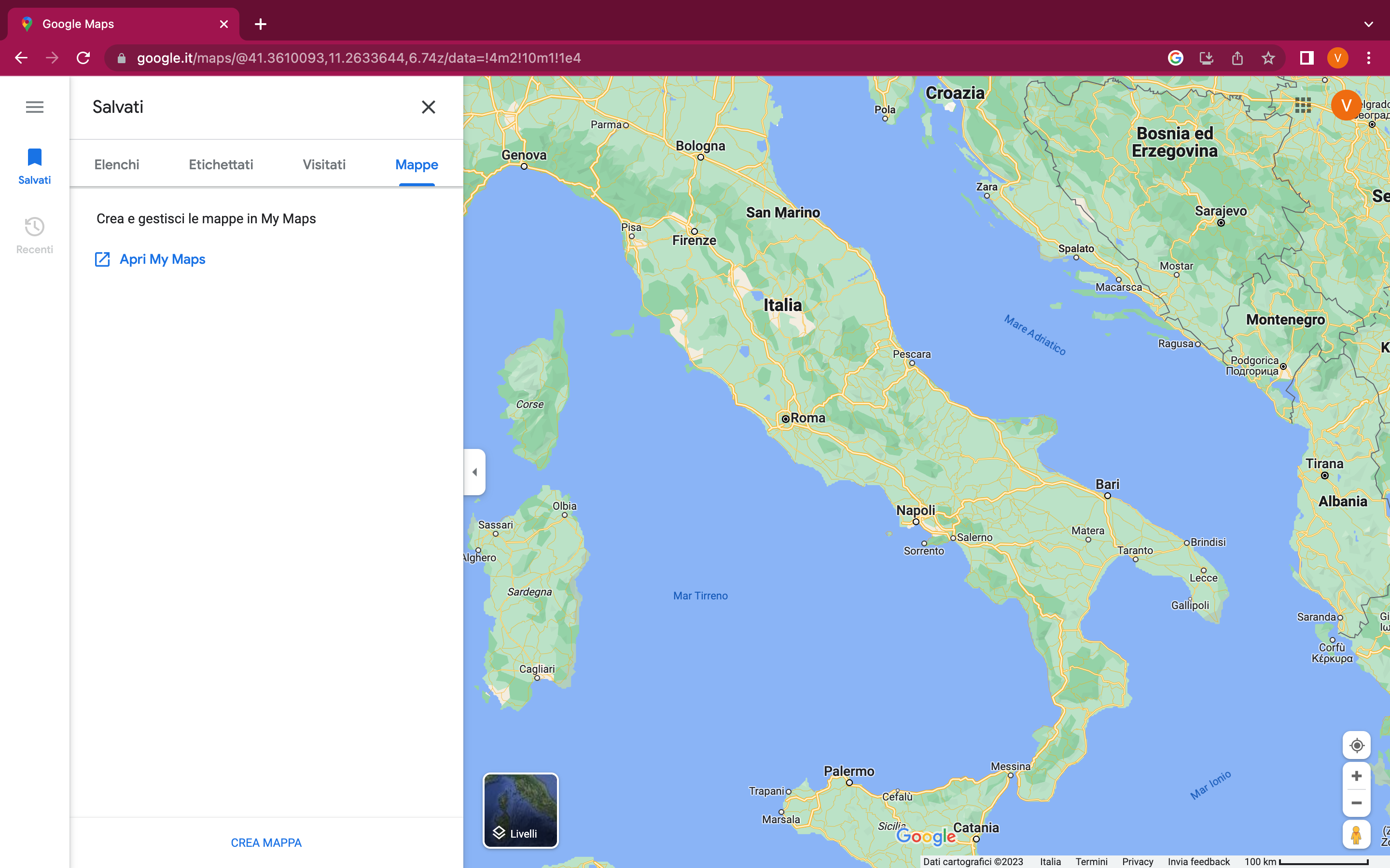 Schermata Google Maps