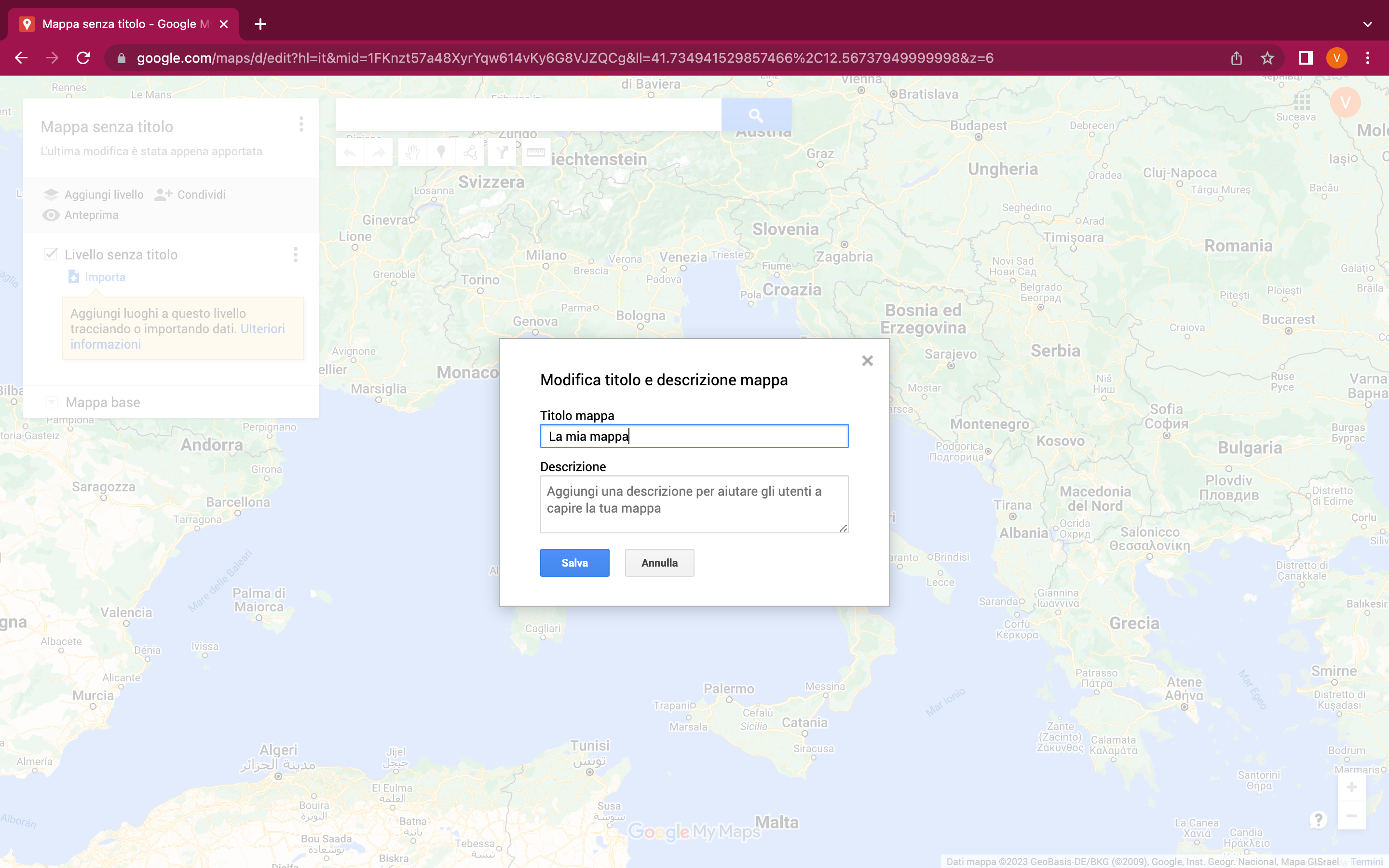 Schermata Google Maps Schermata Google Maps