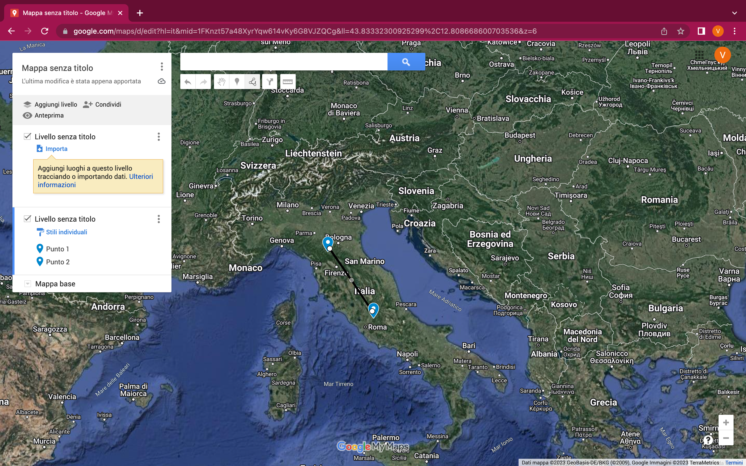 Schermata Google Maps Schermata Google Maps