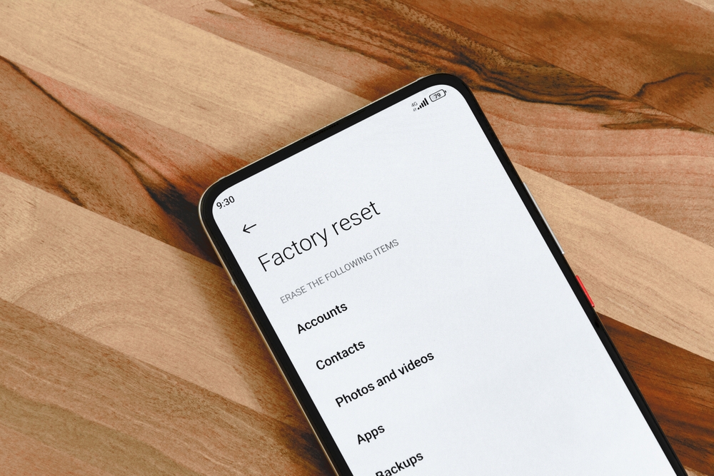 Reset smartphone