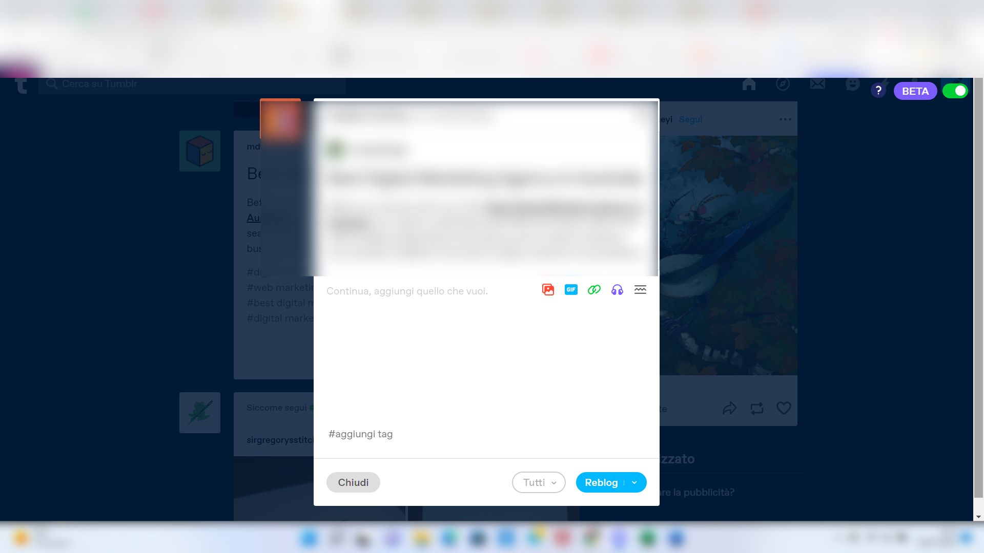 Reblog su Tumblr