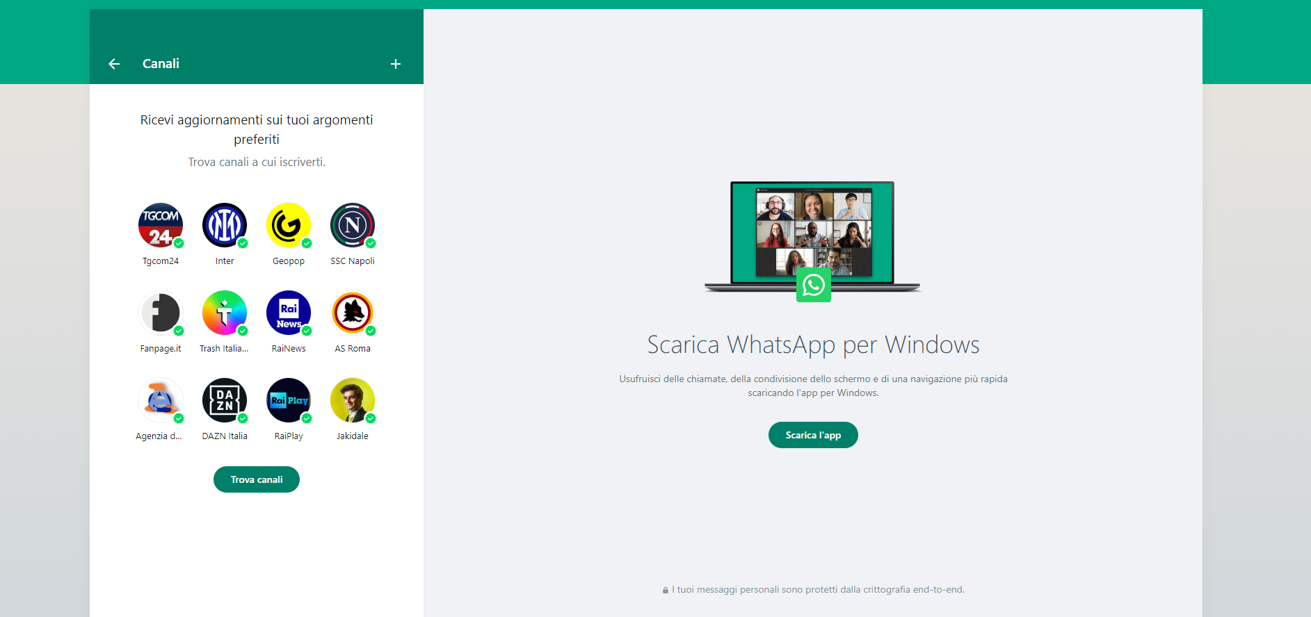 Canali da whatsapp web Canali da whatsapp web