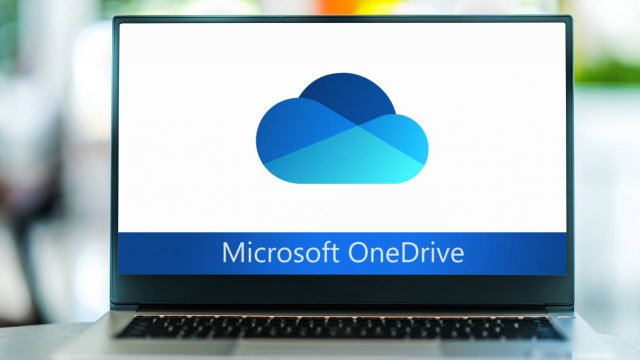 Logo Microsoft OneDrive su desktop