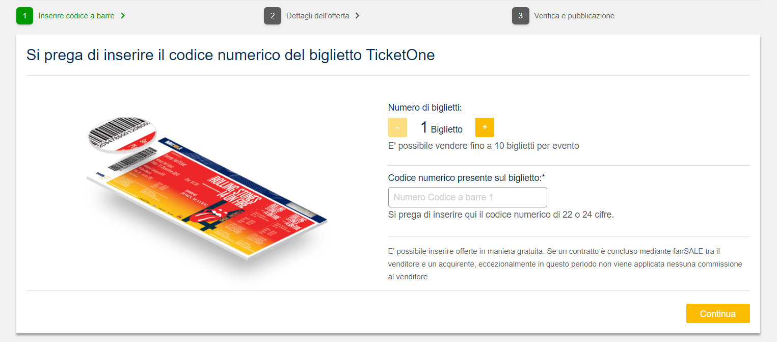 Vendere biglietto su Fansale