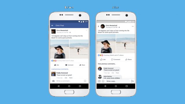 interfaccia grafica app facebook