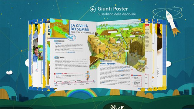 Una schermata di Poster, il sussidiario 2.0 presentato da Giunti e Microsoft