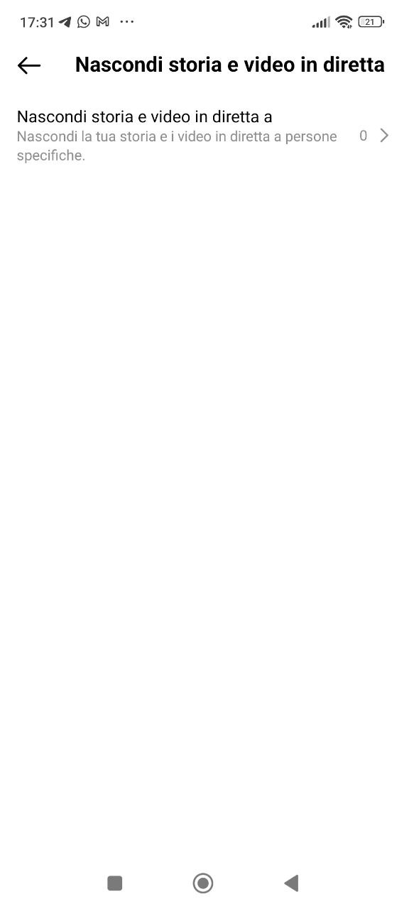 Nascondere storia di Instagram Nascondere storia di Instagram