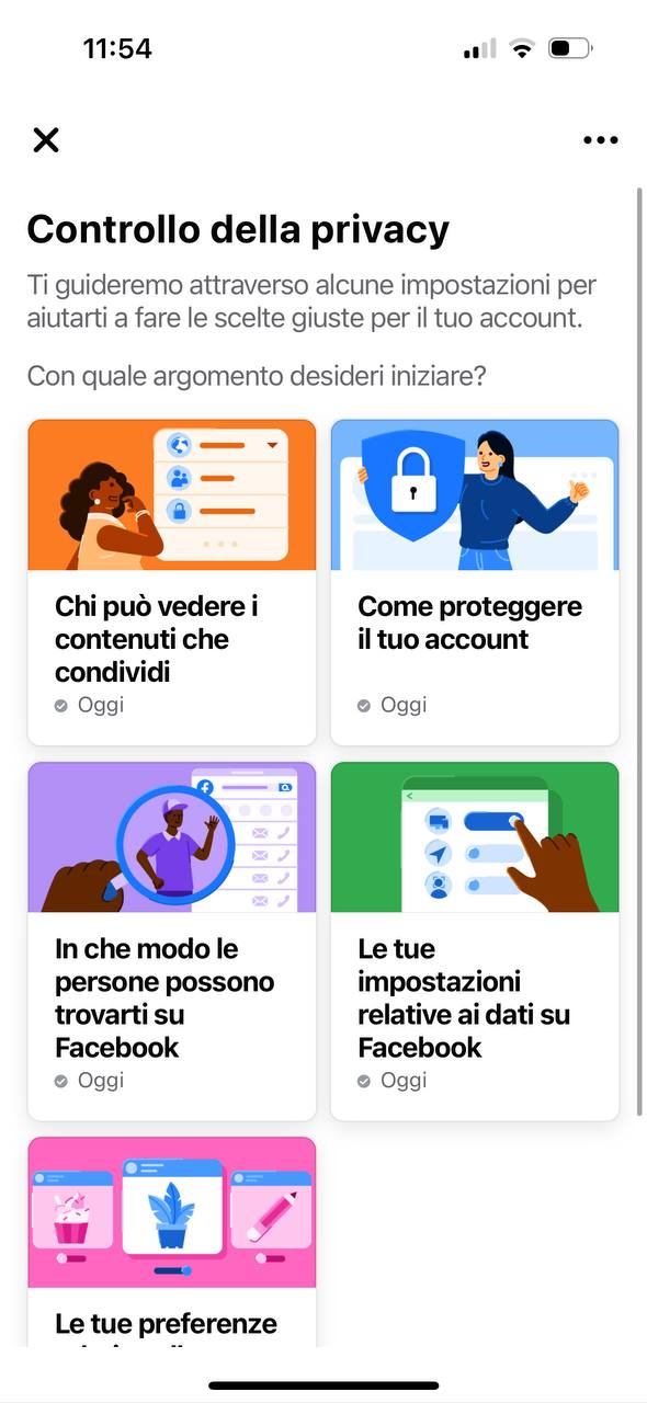Facebook controllo privacy