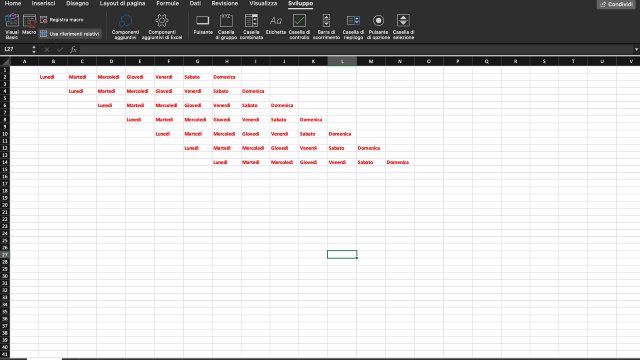 excel macro schermo