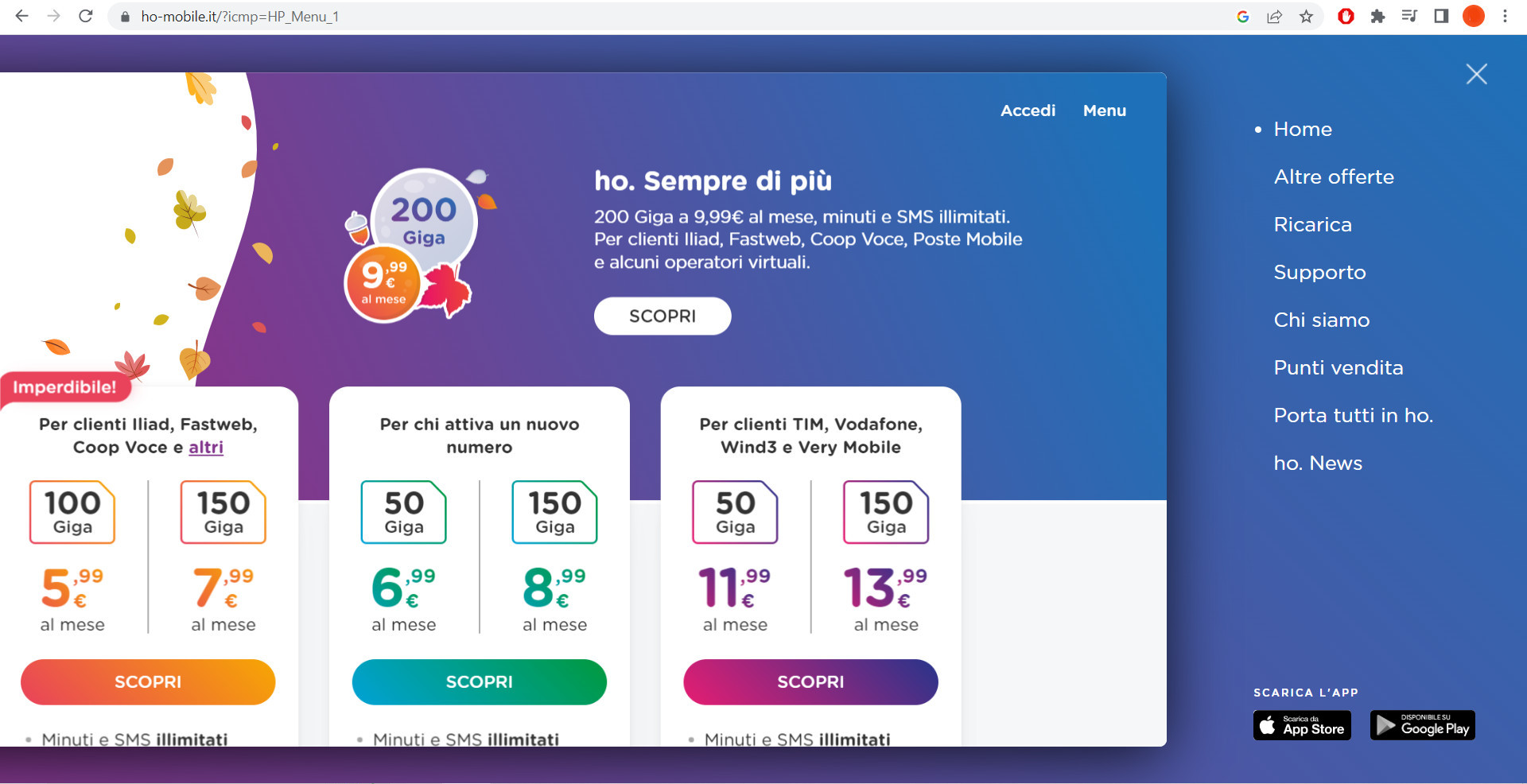 Sim ho sito ufficiale 