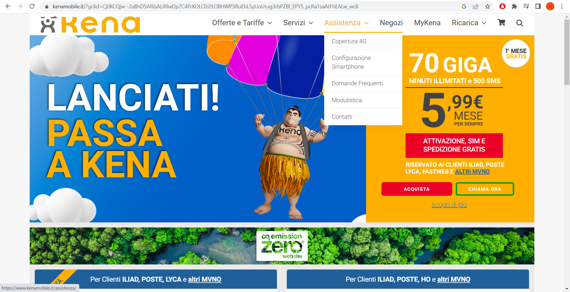 Kena cambiare intestatario sim online