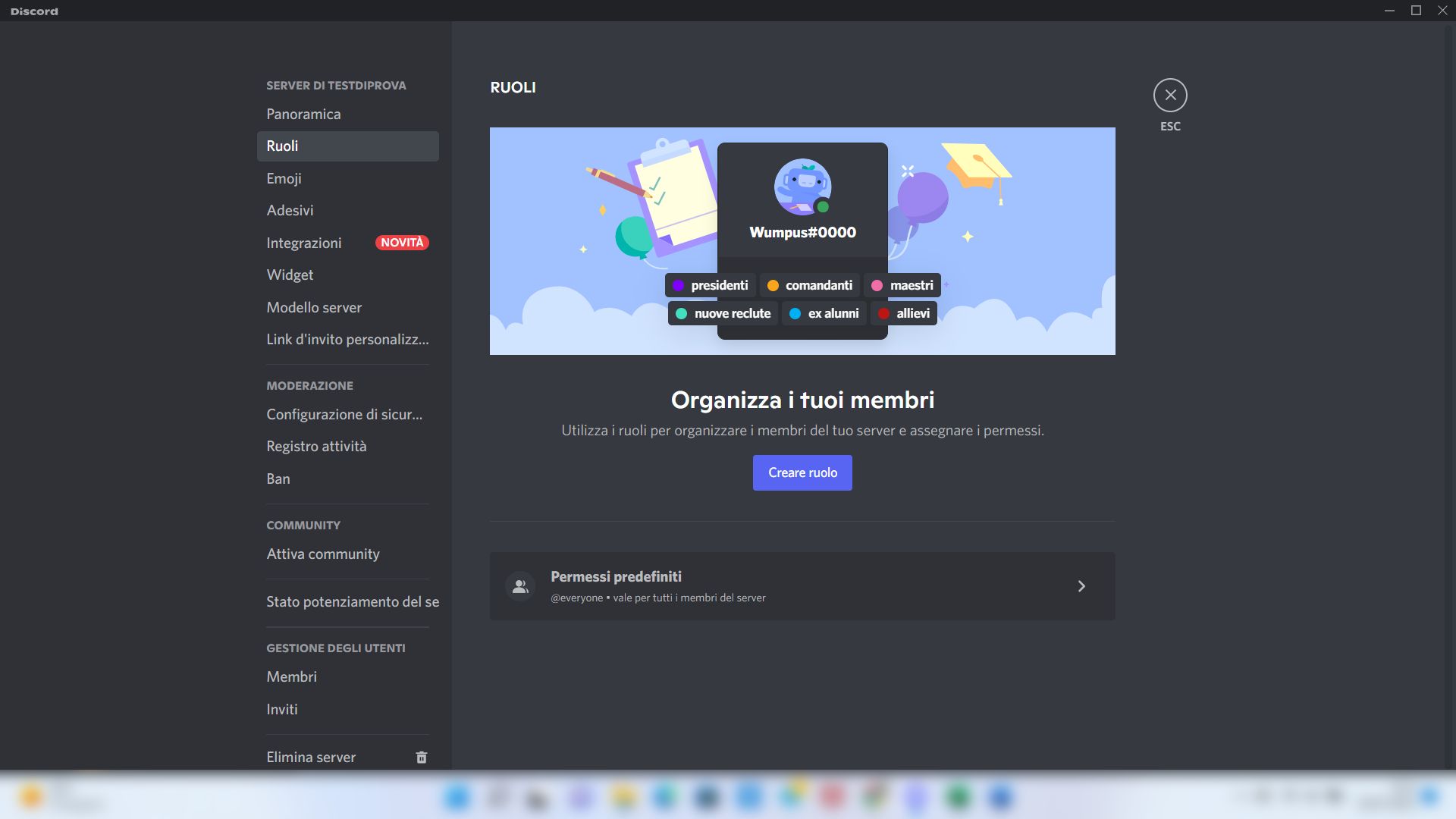 Discord come creare un ruolo