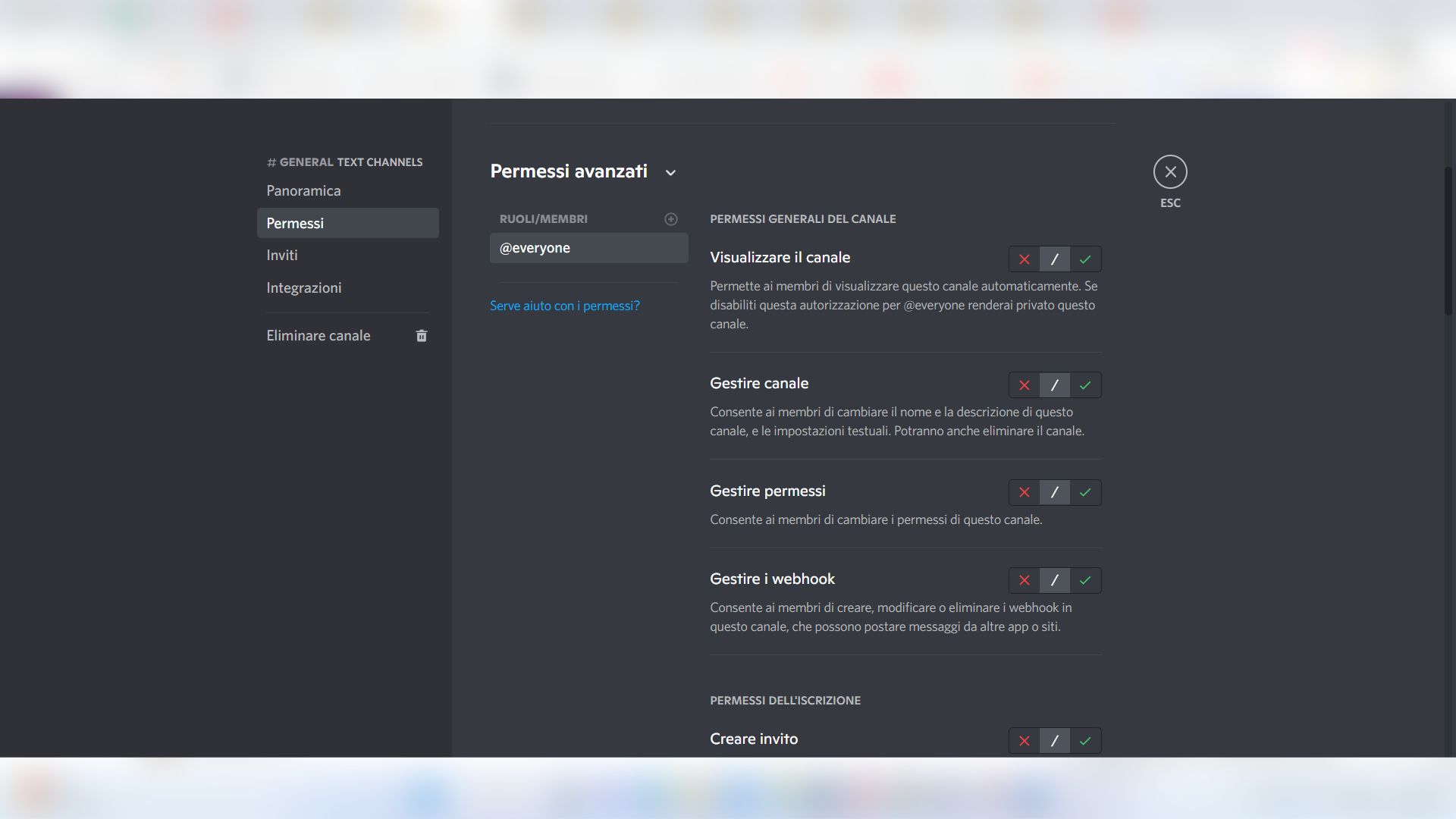 Discord, assegnare permessi