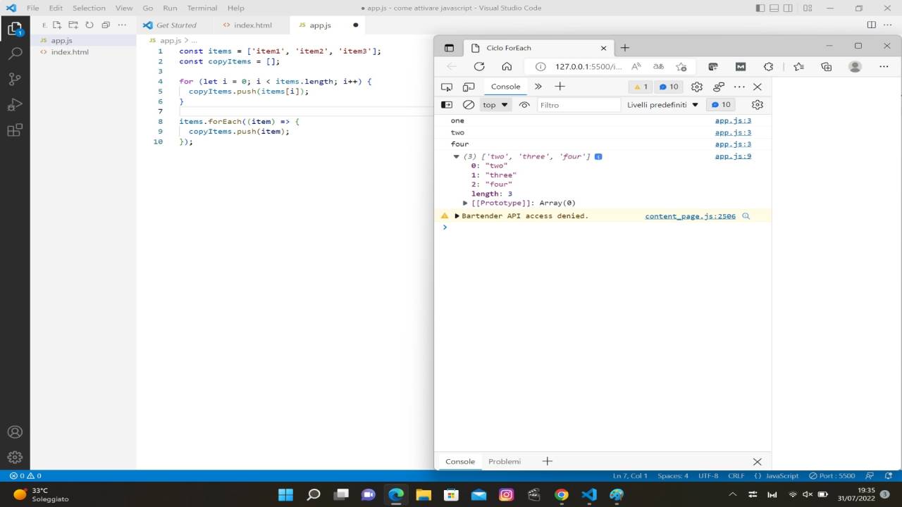 Ciclp for e foreach esempi Ciclp for e foreach esempi