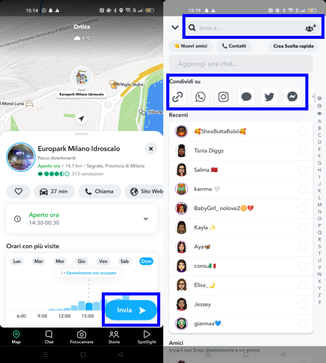 Condivisione luogo Snapchat Condivisione luogo Snapchat