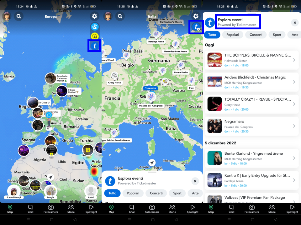 Eventi Snapchat