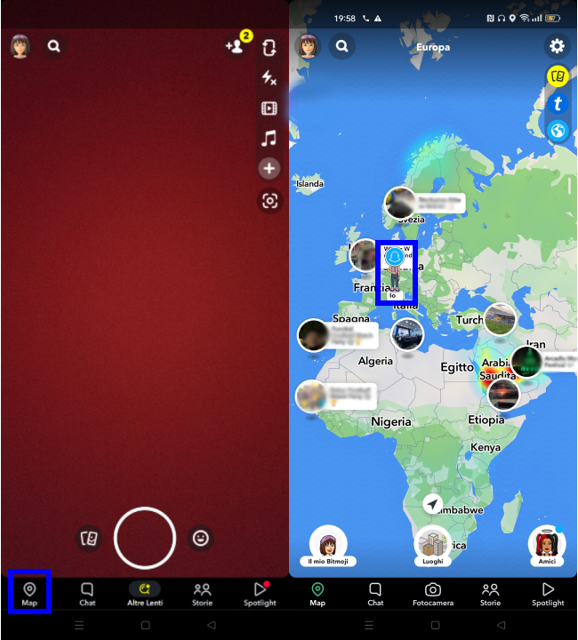 Snap map snapchat, accesso Snap map snapchat, accesso