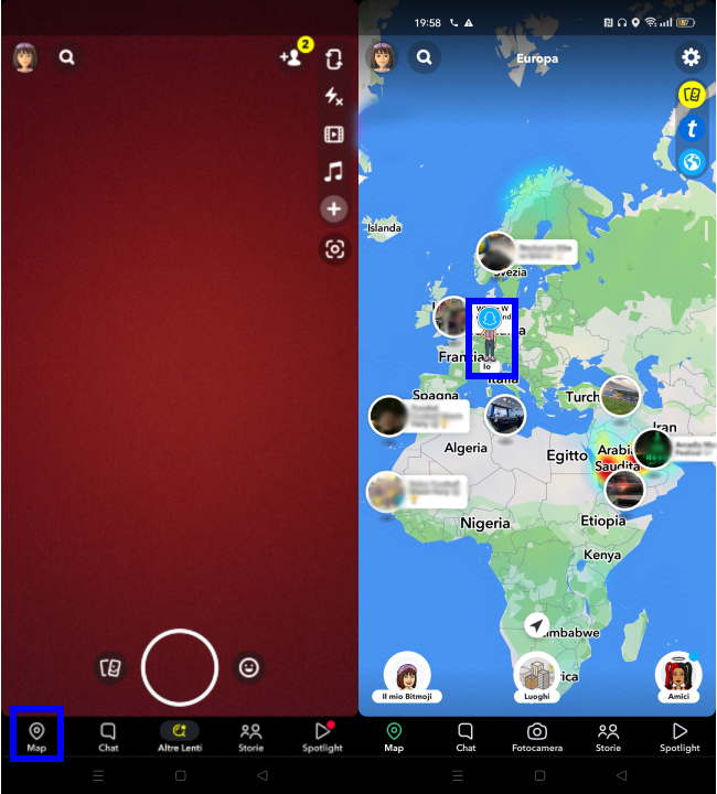 Snap map snapchat, accesso