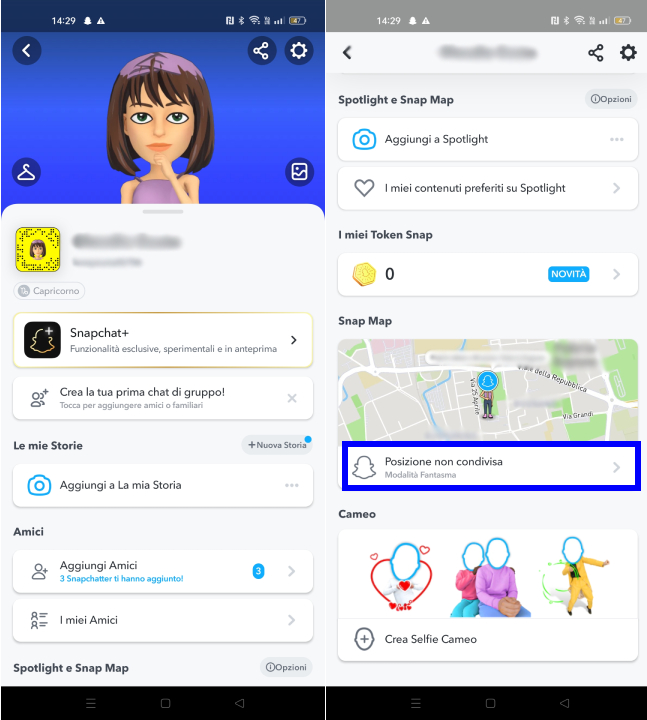 Account Snapchat snap map