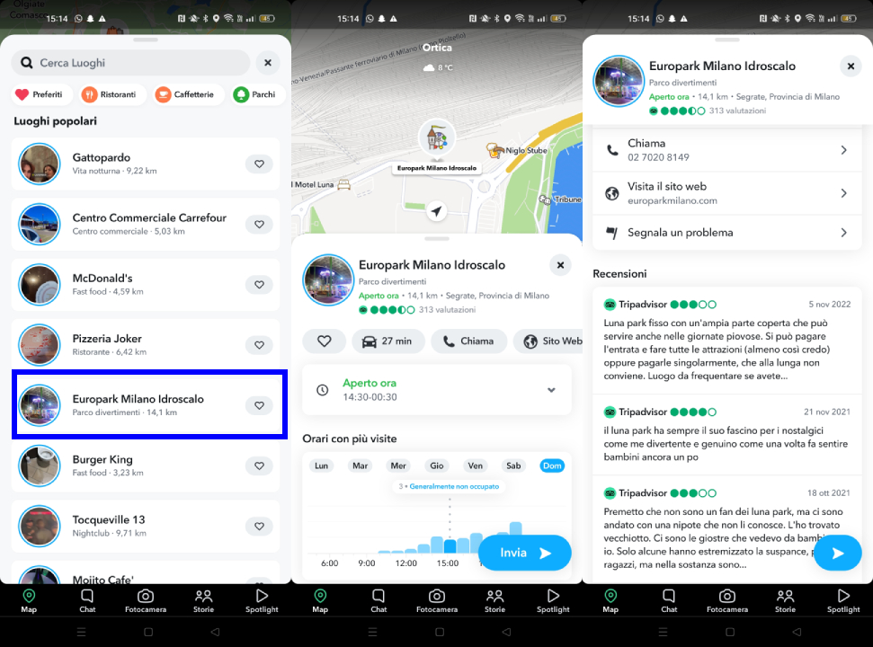 Informazioni luogo specificato Informazioni luogo specificato