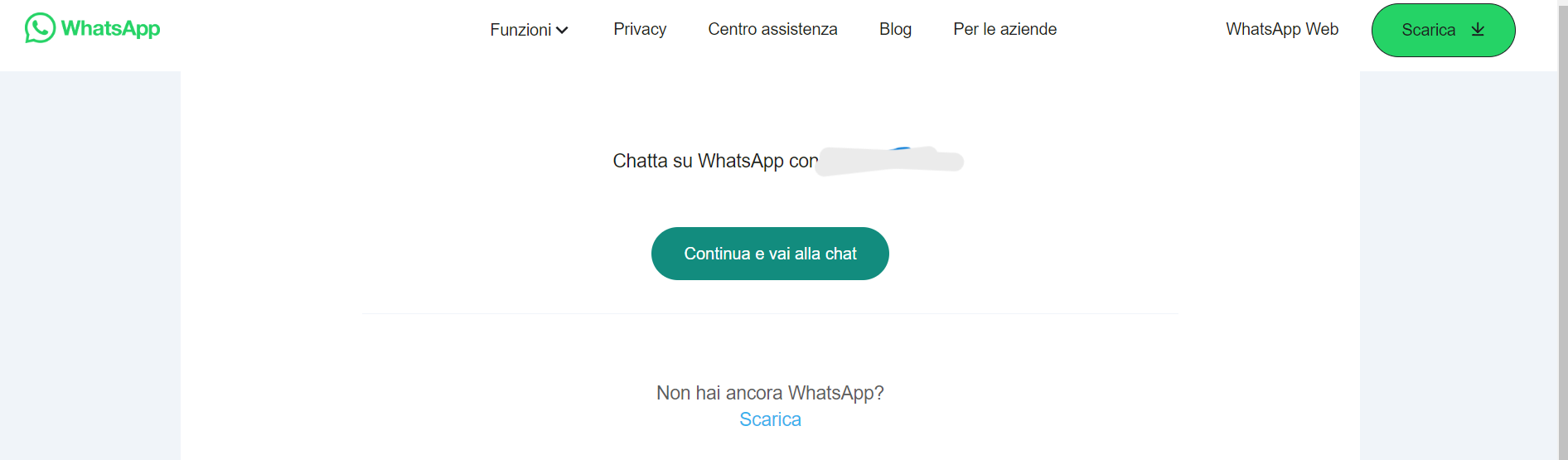 WhatsApp messaggi numeri non in rubrica