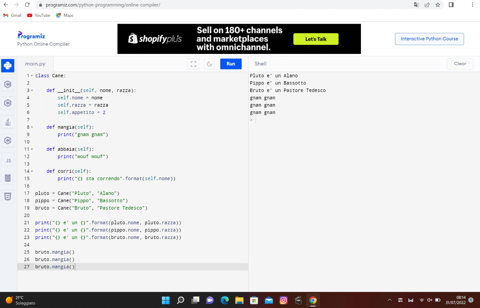 Python come creare oggetti Python come creare oggetti