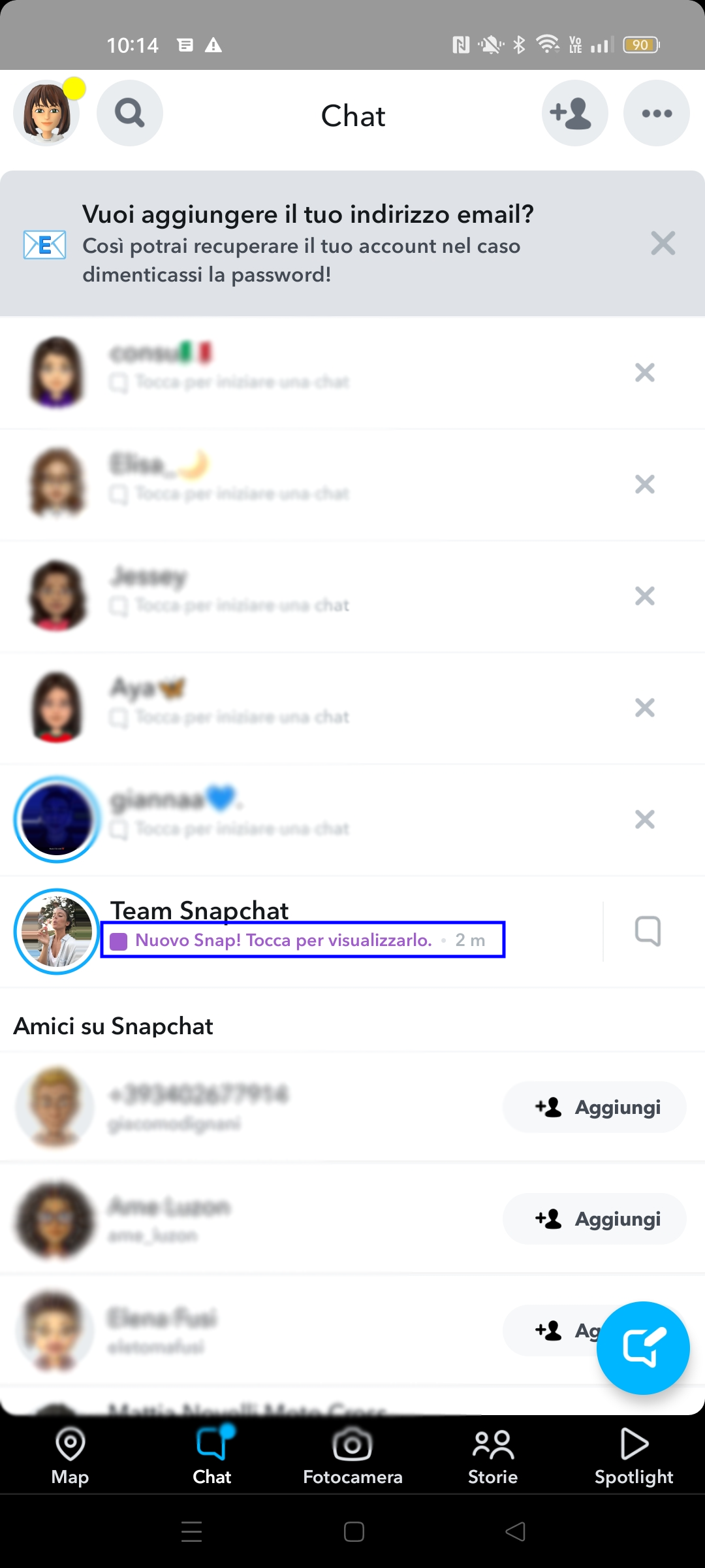 Snapchat visualizzare snap