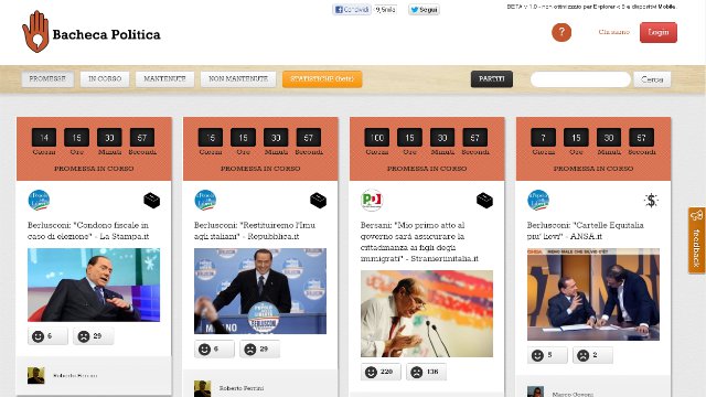 lo screenshot di bachecapolitica.it