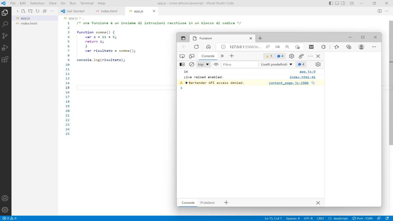 Javascript esempio Javascript esempio