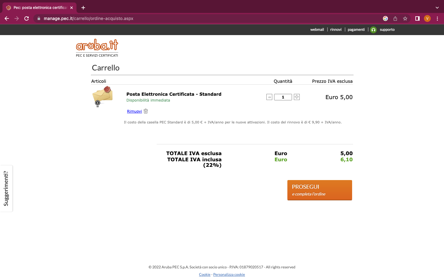 Come fare la PEC Aruba - FASTWEBPLUS