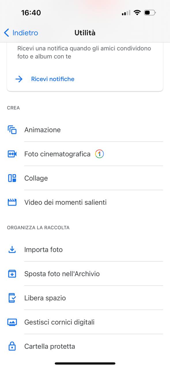 Animazione google foto da smartphone