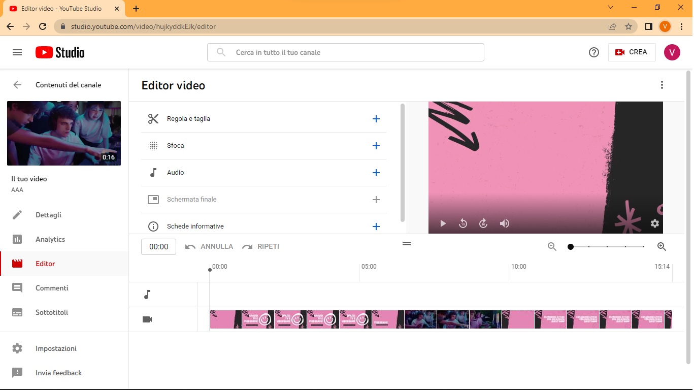 Come tagliare un video su YouTube
