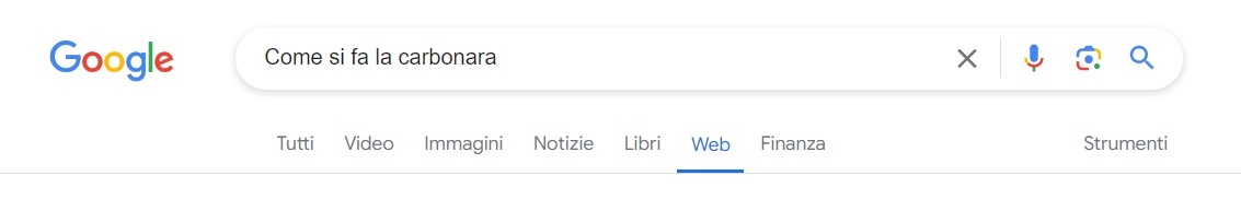 Ricerca Google WEB