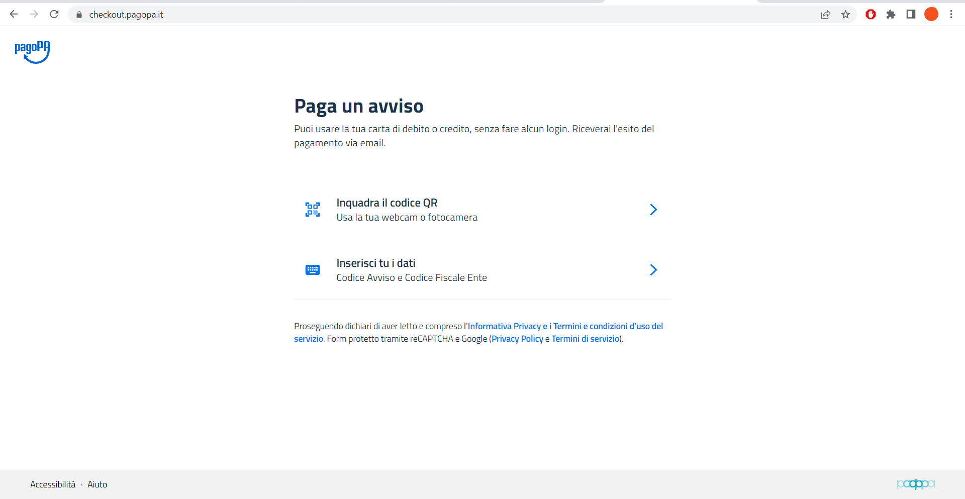 Paga con PagoPa, sito Paga con PagoPa, sito