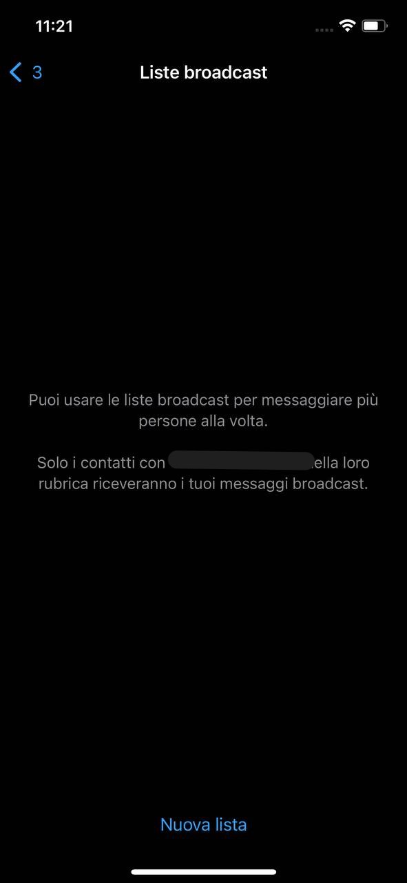 Creare lista broadcast su ios