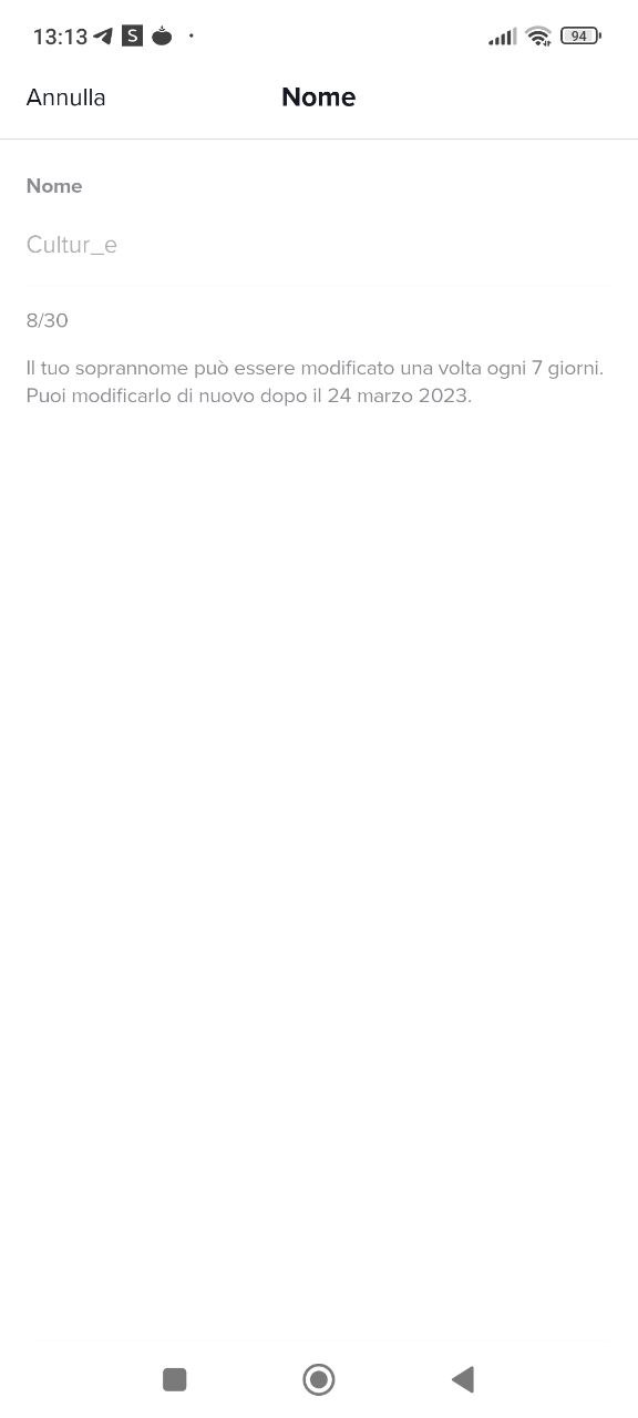 Cambiare username su TikTok