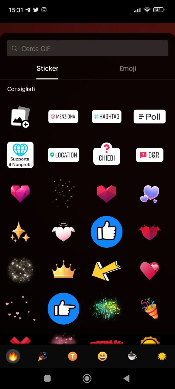 Sticker di TikTok