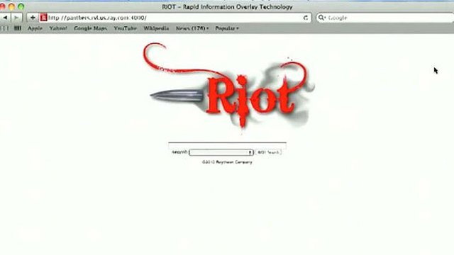 La homepage di RIOT così come appare nel video del The Guardian