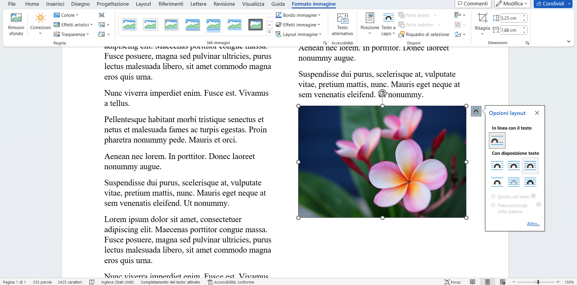 Posizionare le immagini su Word