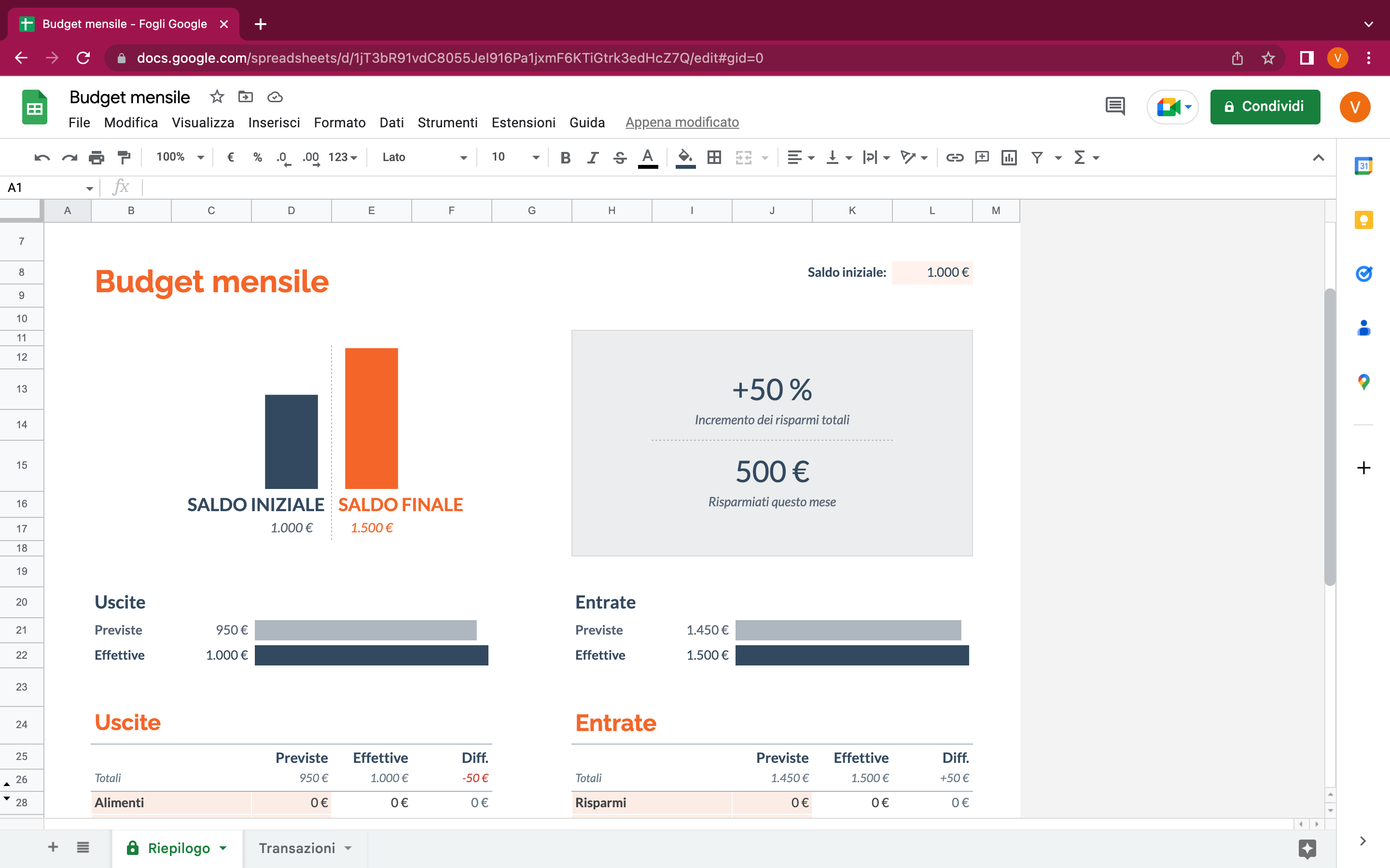 Fogli Google Fogli Google