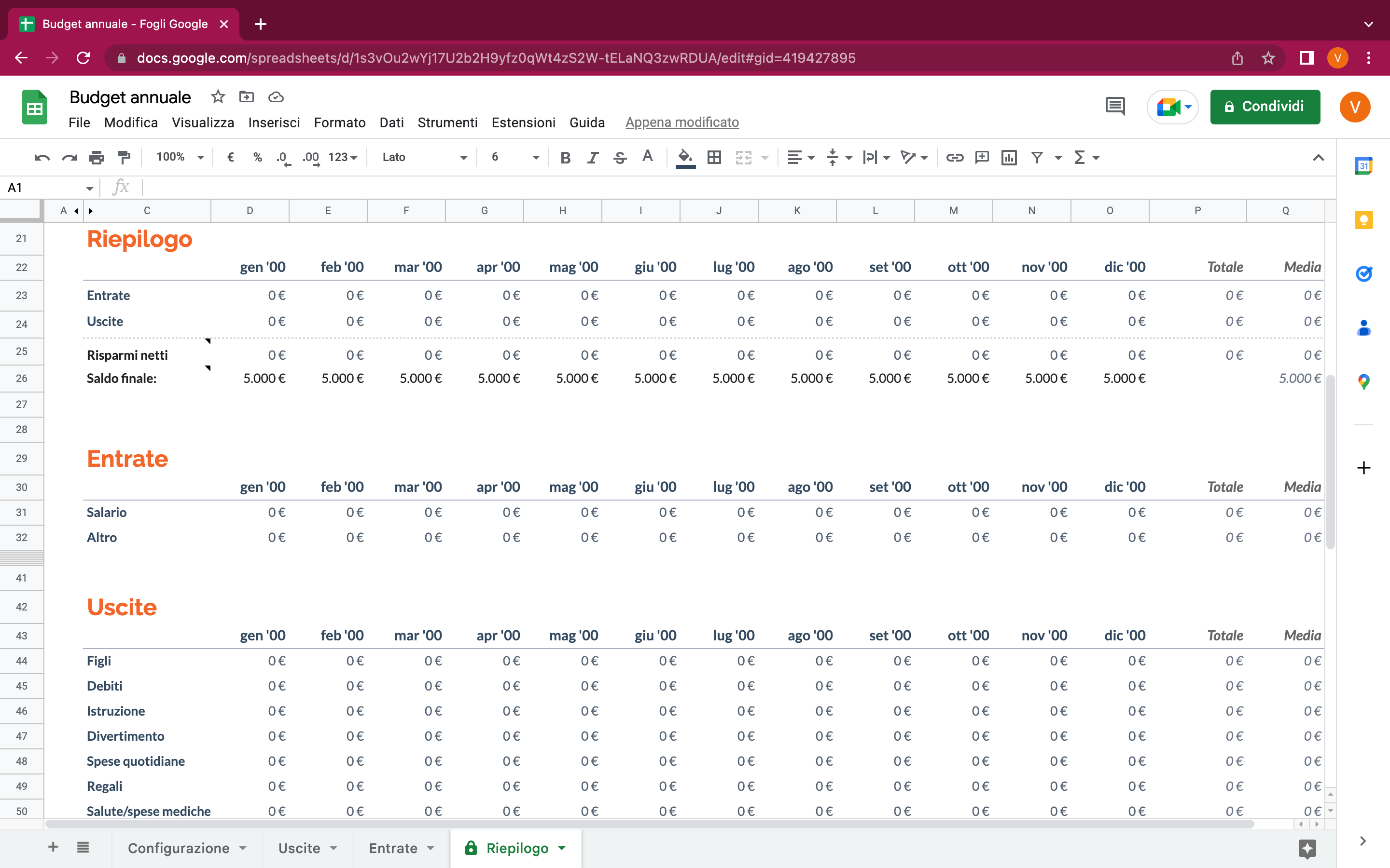 Fogli Google Fogli Google