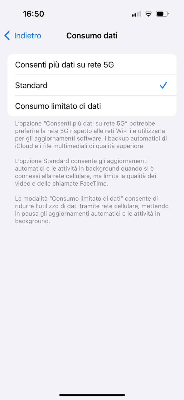 Consumo dati iPhone Consumo dati iPhone