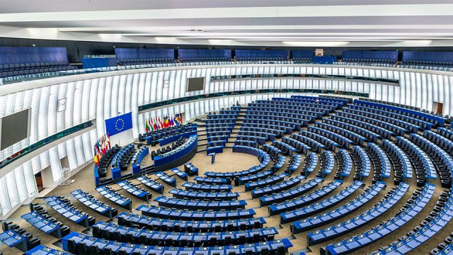 L'aula del Parlamento europeo di Strasburgo